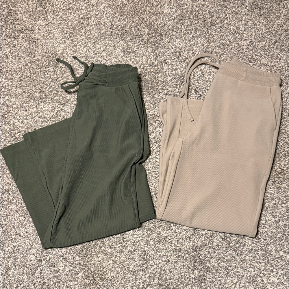 Zenana Outfitters 2 Pr  Wide Leg Pants in Olive Green and Taupe